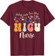 Cute NICU Nurse Neonatal ICU Nurse Helping Little Ones Bloom T-Shirt - T-Shirt | Maroon