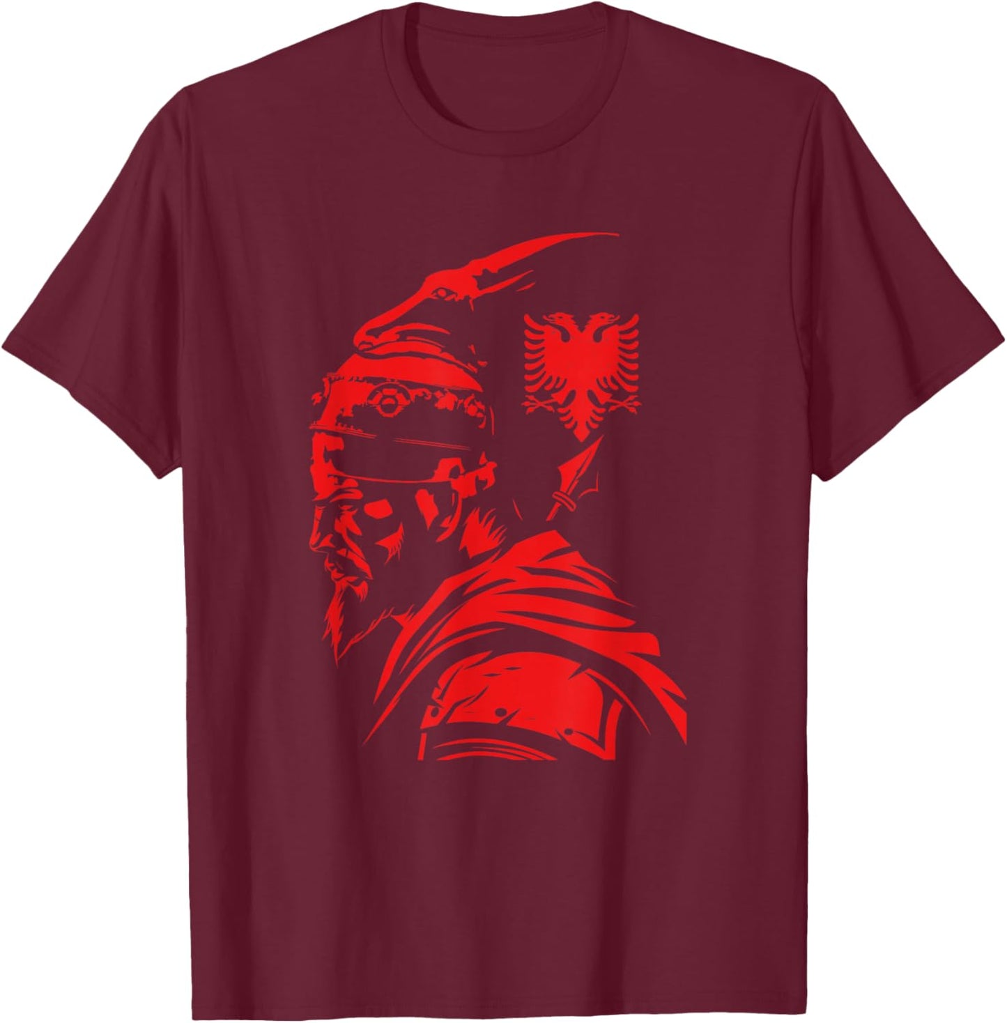 Skanderbeg Albania and Kosovo flag for a proud Albanian T-Shirt - T-Shirt | Maroon