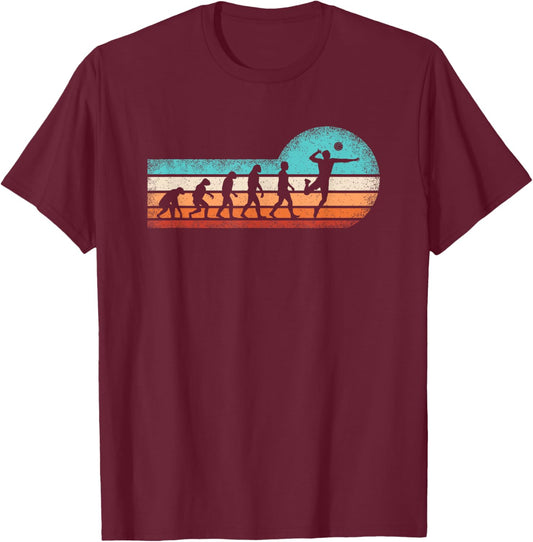 Evolution Volleyball Retro Volleyball Lover T-Shirt - T-Shirt | Maroon