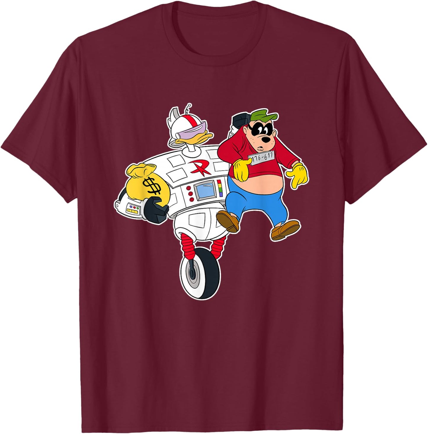 Disney Gizmoduck and Beagle Boy DuckTales T-Shirt - T-Shirt | Maroon