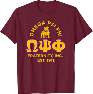 Omega Psi Phi Fraternity Paraphernalia, Omega Psi Phi Ques T-Shirt - T-Shirt | Maroon