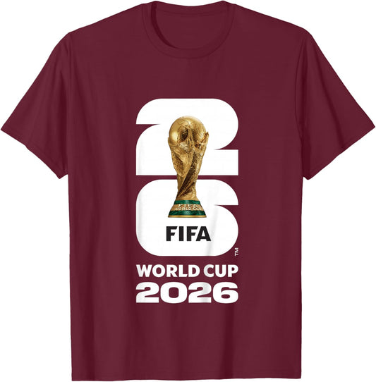 Kids FIFA World CUP26 FIFA Gold Trophy T-Shirt - T-Shirt | Maroon