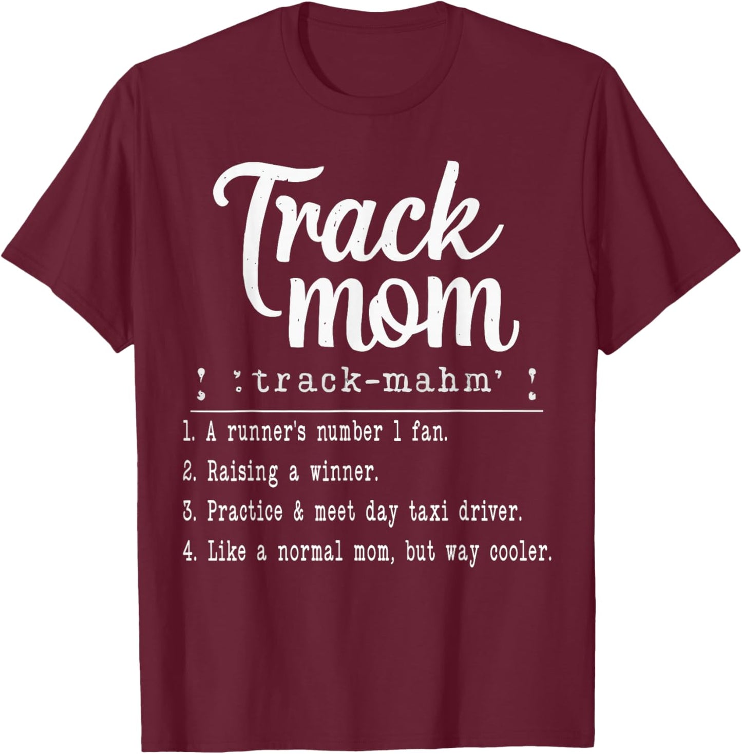 Track And Field Mom Athlete Runner Mothers Day T-Shirt - T-Shirt | Maroon