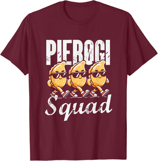 Pierogi Squad Funny Polish American Christmas Poland Pierogi T-Shirt - T-Shirt | Maroon