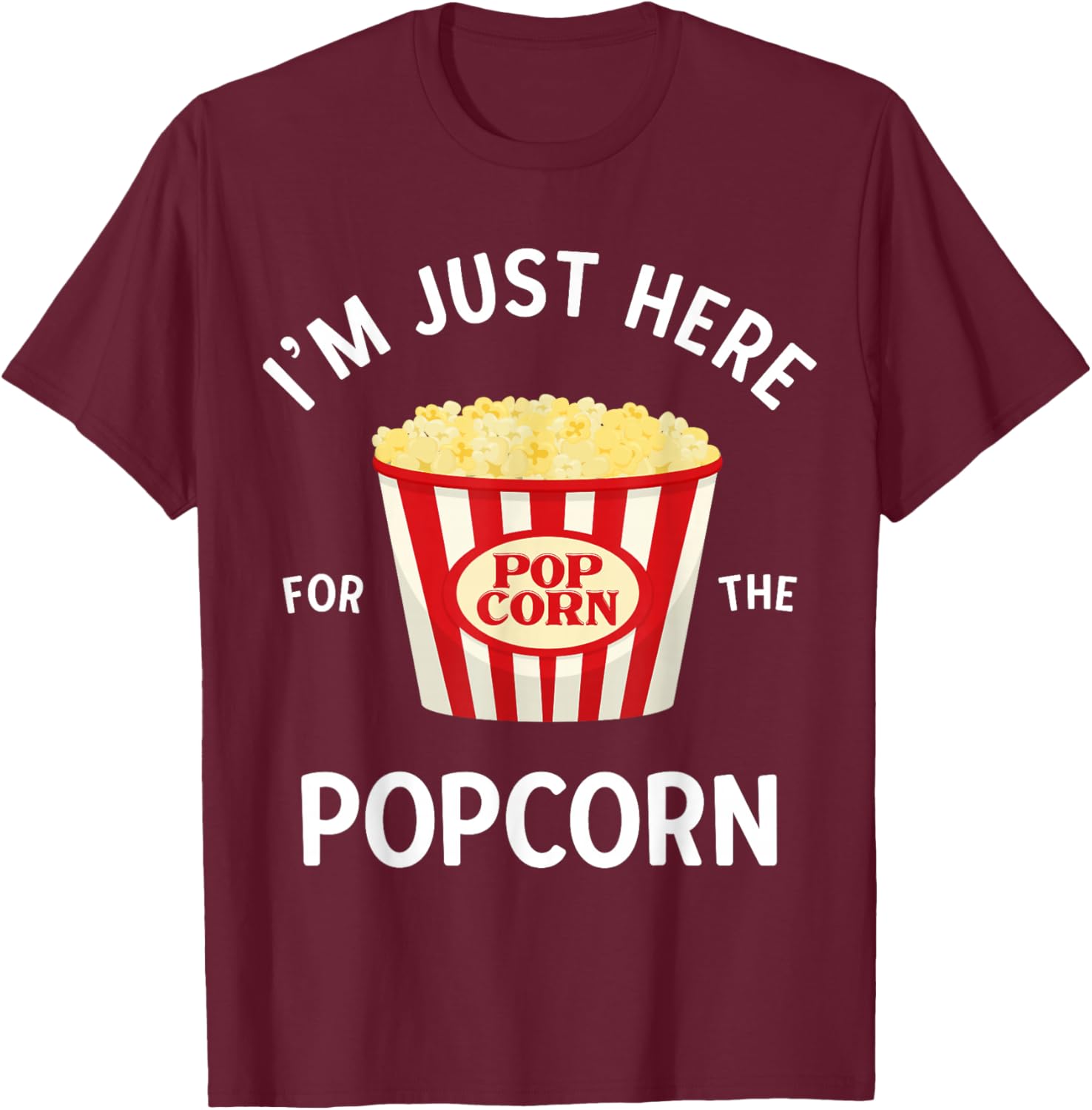 Funny Popcorn Lover Gifts Cinema Movie Snack Lover Men Kid T-Shirt - T-Shirt | Maroon