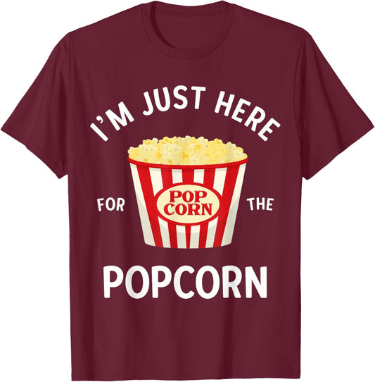 Funny Popcorn Lover Gifts Cinema Movie Snack Lover Men Kid T-Shirt - T-Shirt | Maroon