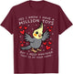 Cockatiel Cockatoo Lutino Parrot Weiro Bird Quarrion Tiel T-Shirt - T-Shirt | Maroon