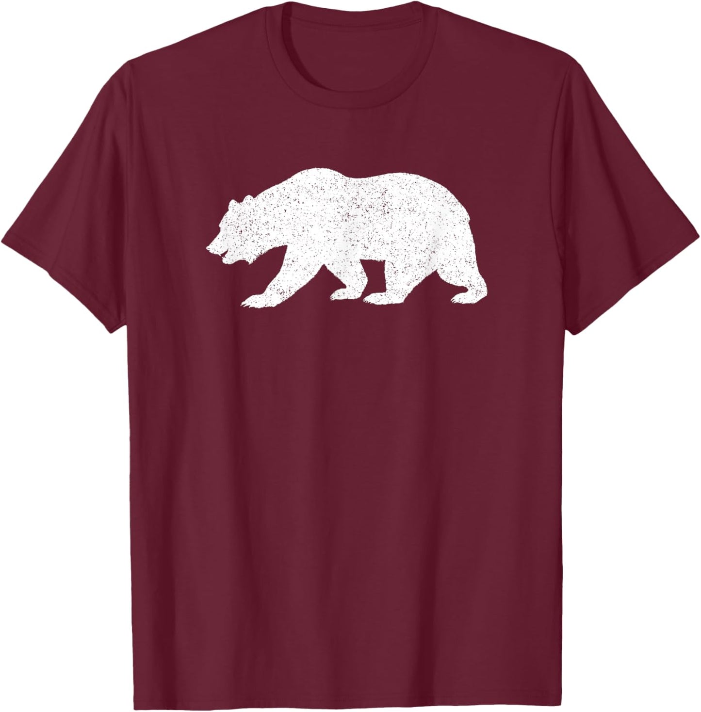California Grizzly Bear State Flag CALI Republic Silhouette T-Shirt - T-Shirt | Maroon