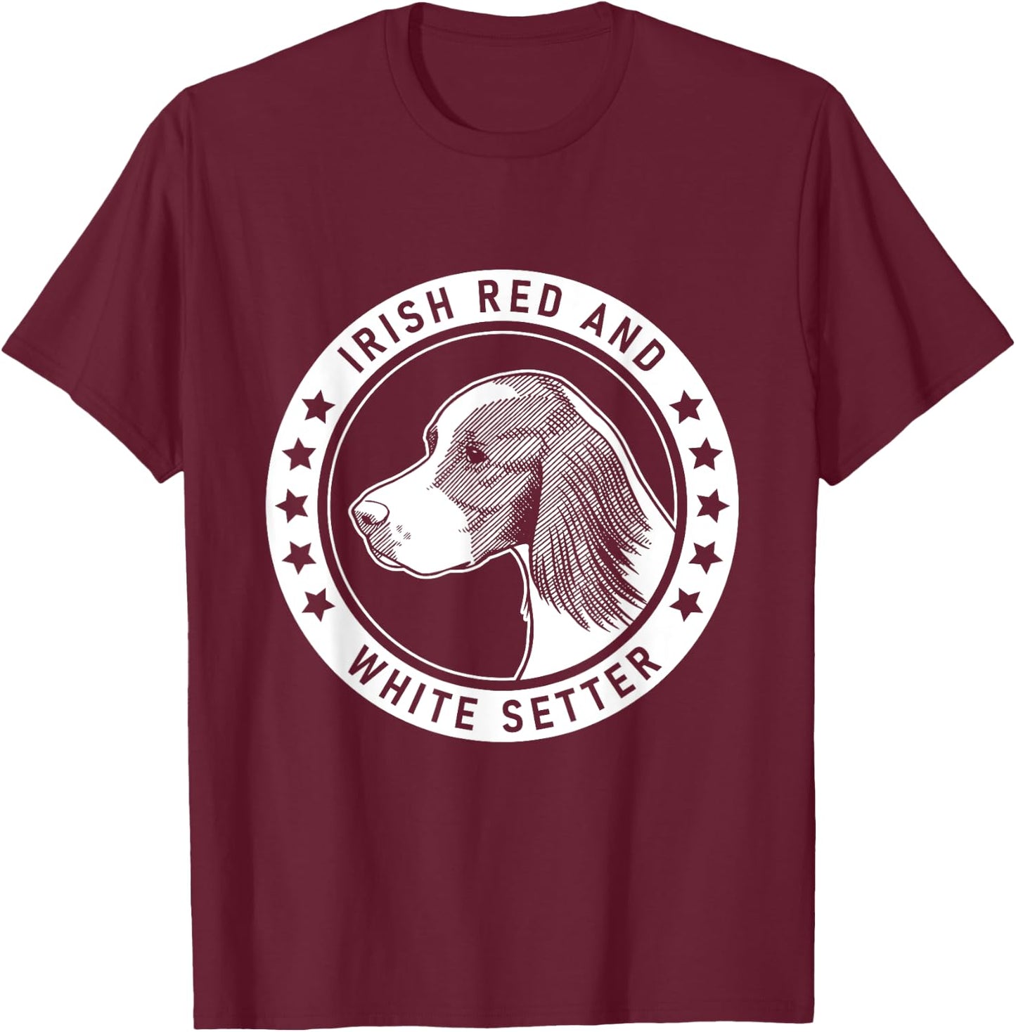 Irish Red and White Setter Fan design T-Shirt - T-Shirt | Maroon