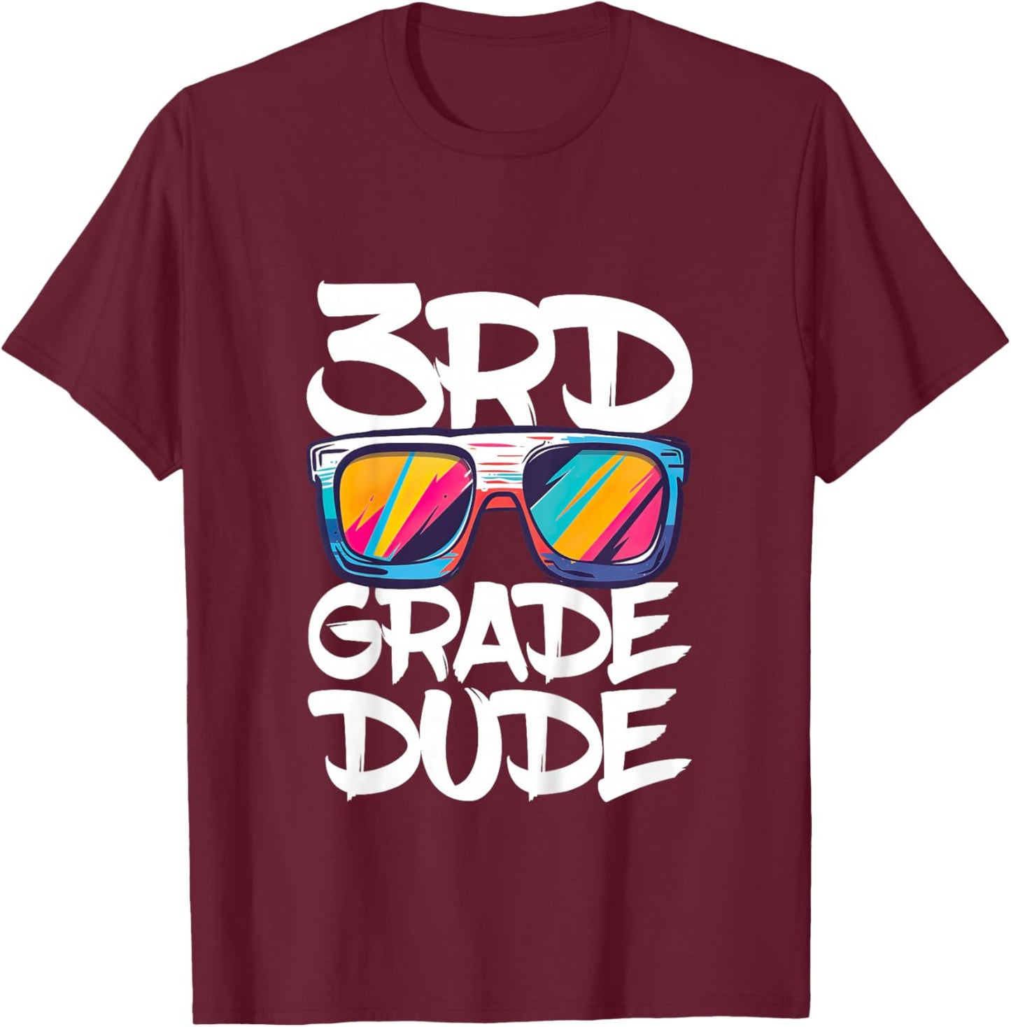 3rd Grade Dude Shirt Back To School Third Grade Boy Girl T-Shirt - T-Shirt | Maroon
