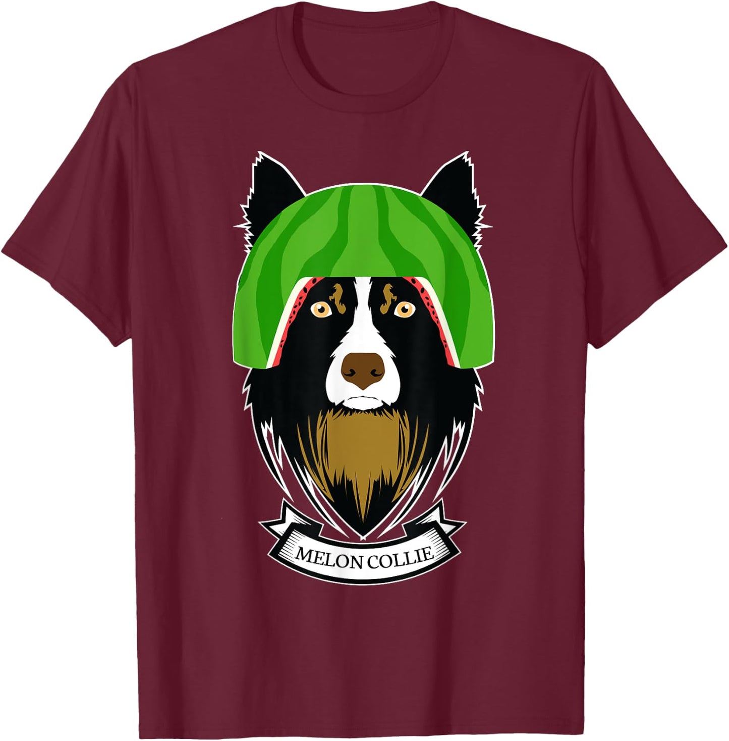 Melon Collie Funny Dog - Melancholy Dogs T-Shirt - T-Shirt | Maroon