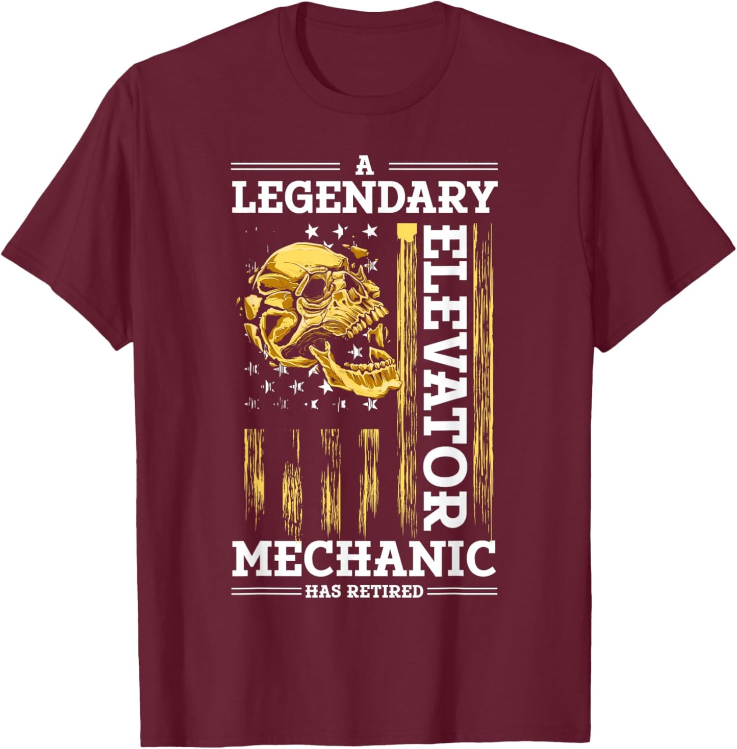 Retirement Elevator Technician Retired Elevator Mechanic T-Shirt - T-Shirt | Maroon