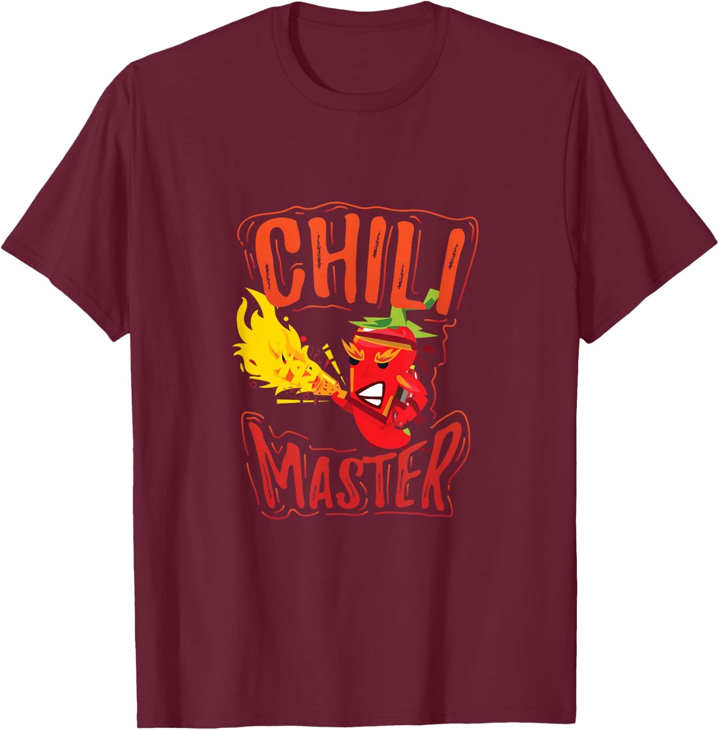 Chili Master Cooking Competition Chef Gift Fun T-Shirt - T-Shirt | Maroon