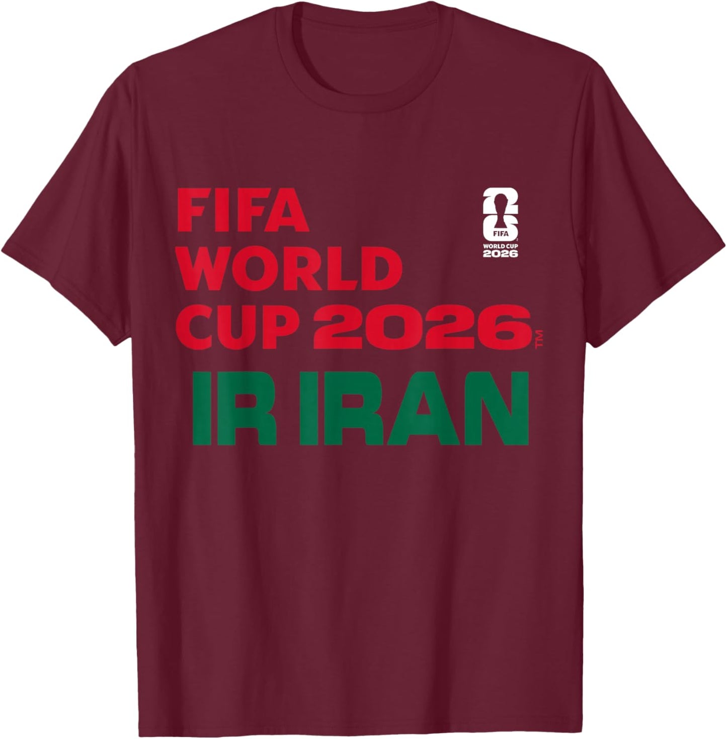 FIFA World CUP26 IR Iran Block Letters T-Shirt - T-Shirt | Maroon