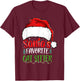 Santa's Favorite Cat Sitter Funny Christmas Cat Sitter T-Shirt - T-Shirt | Maroon