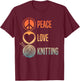 Funny Knitting Art Men Knit Yarn Lover Knitter T-Shirt - T-Shirt | Maroon