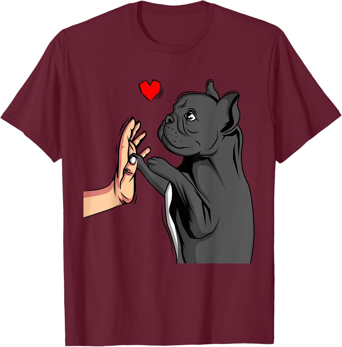 French Bulldog Frenchie Love Cute Dog Mom Funny Girls Gift T-Shirt - T-Shirt | Maroon