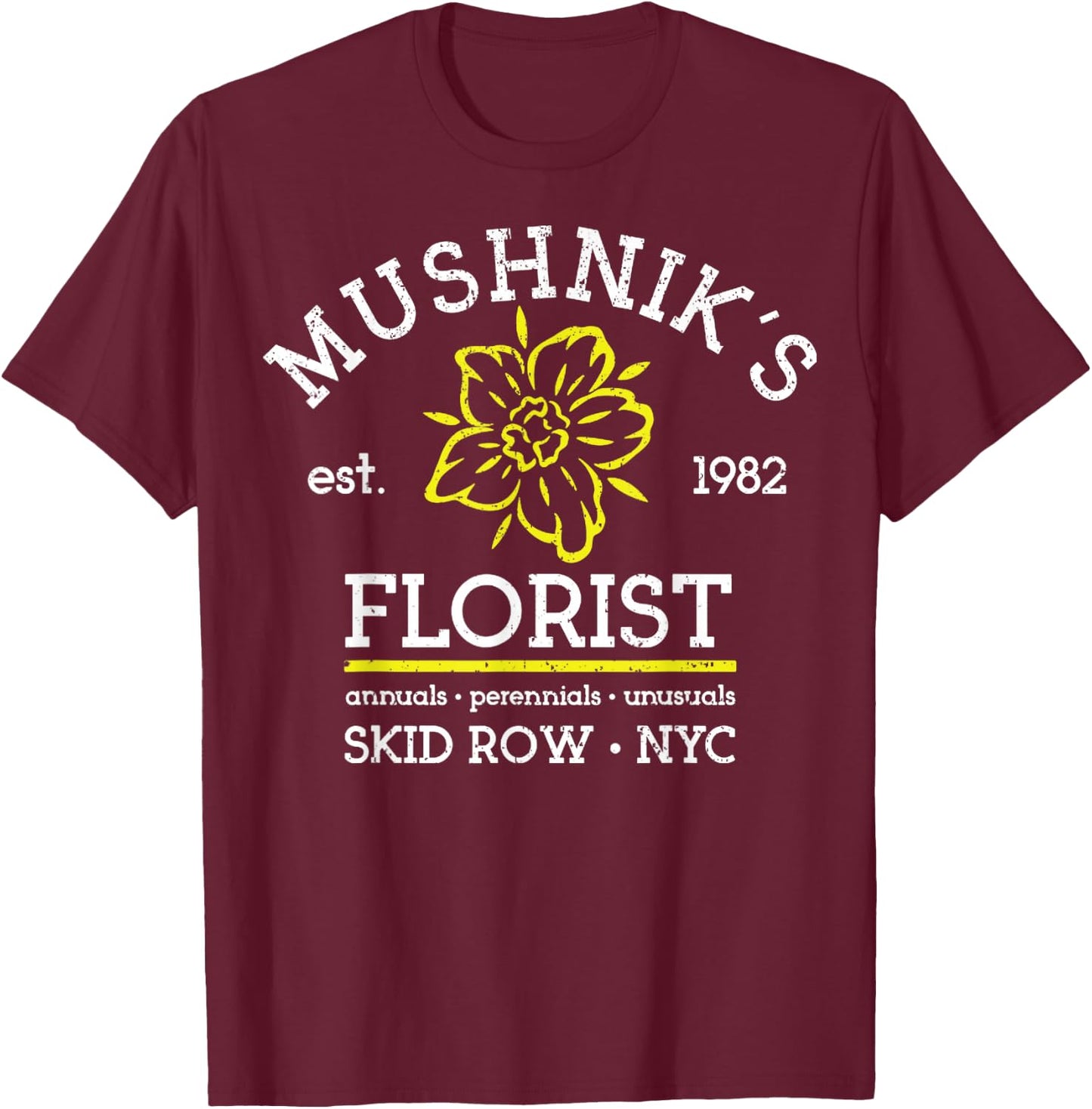 Vintage Mushnik's Florist 82 T-Shirt - T-Shirt | Maroon