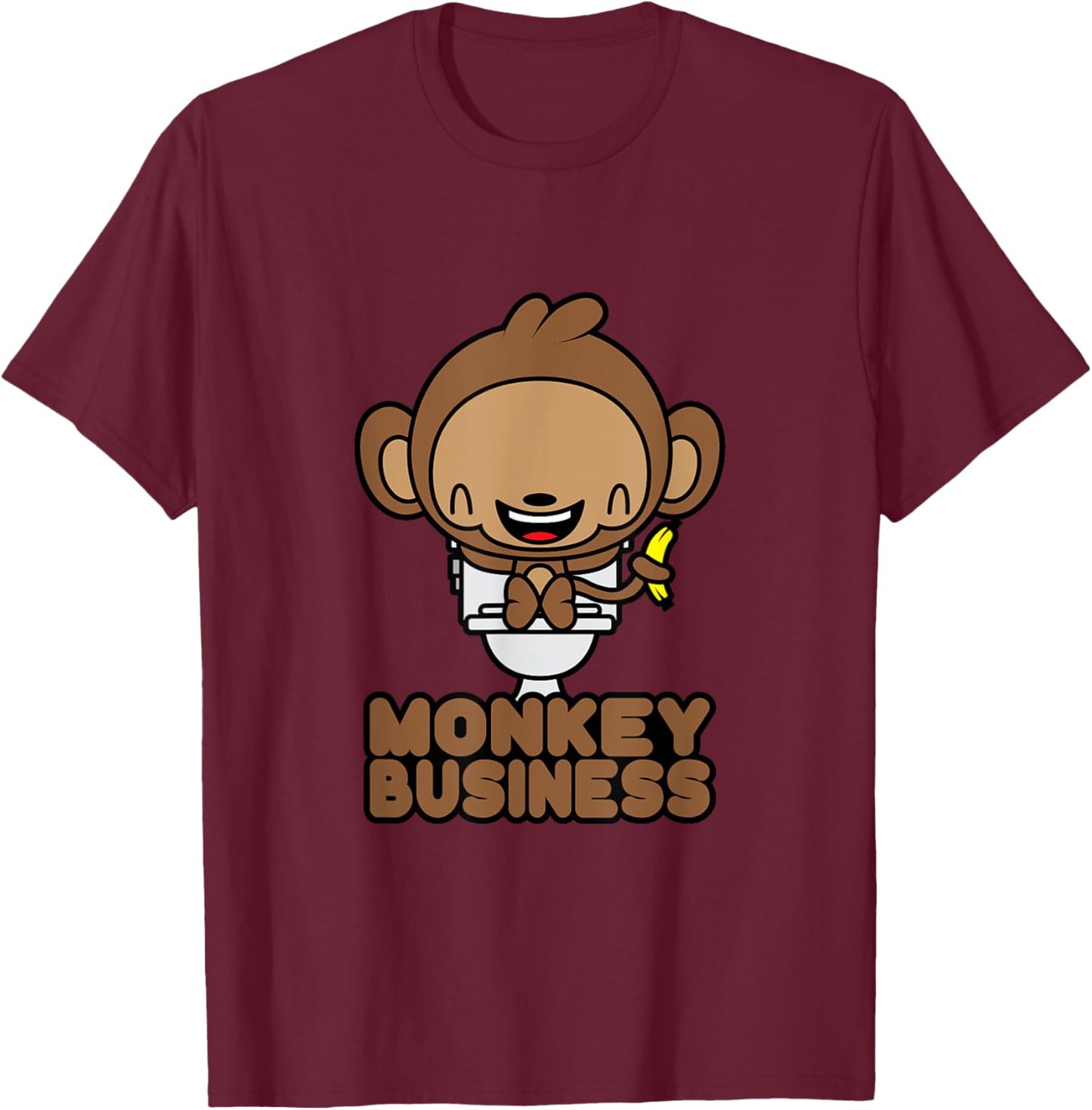 Potty Training Shirt Cute Toddler Monkey Business Toilet T-Shirt - T-Shirt | Maroon
