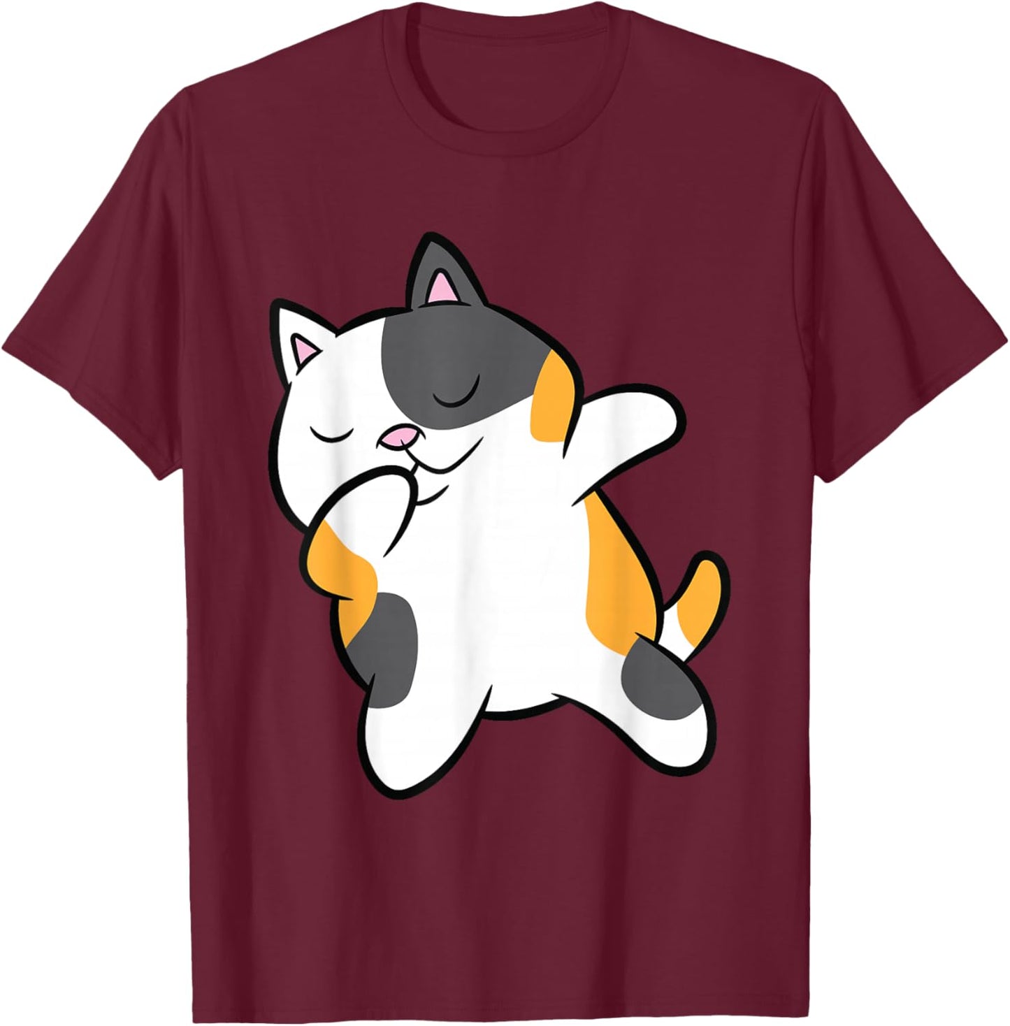Dabbing Calico Cat Cute Dabbing Calico Cat T-Shirt - T-Shirt | Maroon