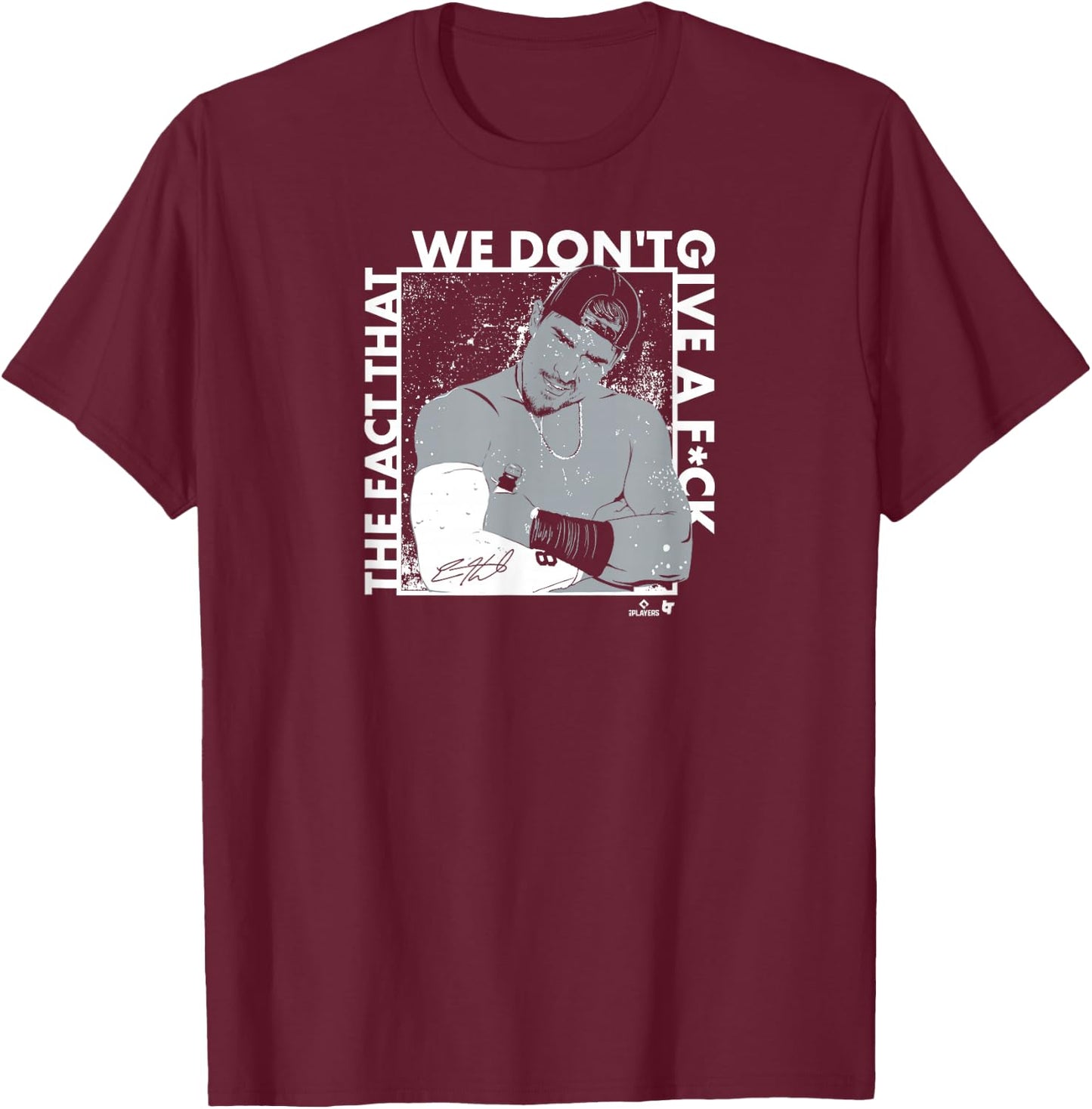 Kike Hernandez - We Don't Give a F- Los Angeles Baseball T-Shirt - T-Shirt | Maroon