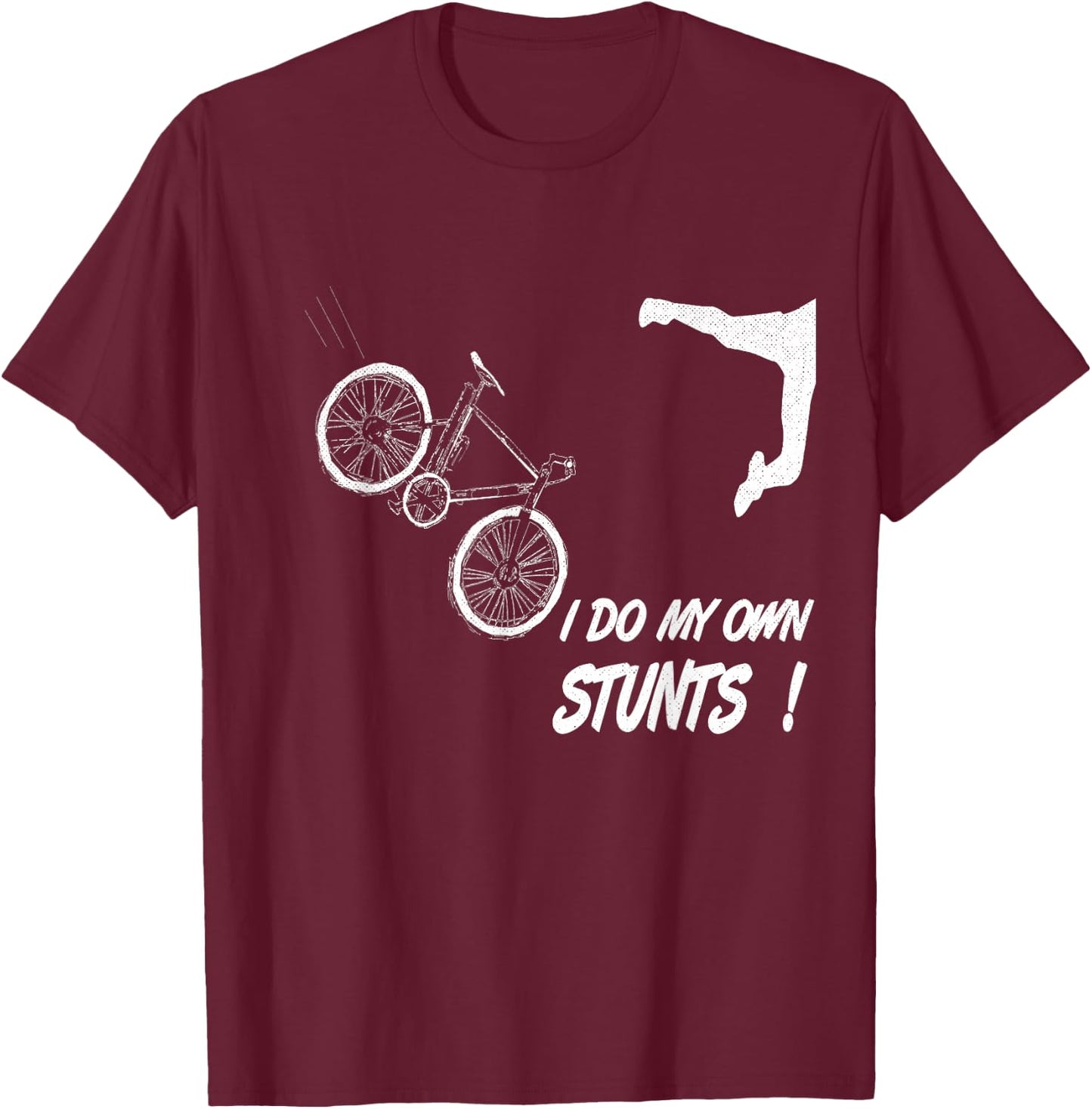 Cyclist bike, bicycle crash accident humor funny bikes T-Shirt - T-Shirt | Maroon