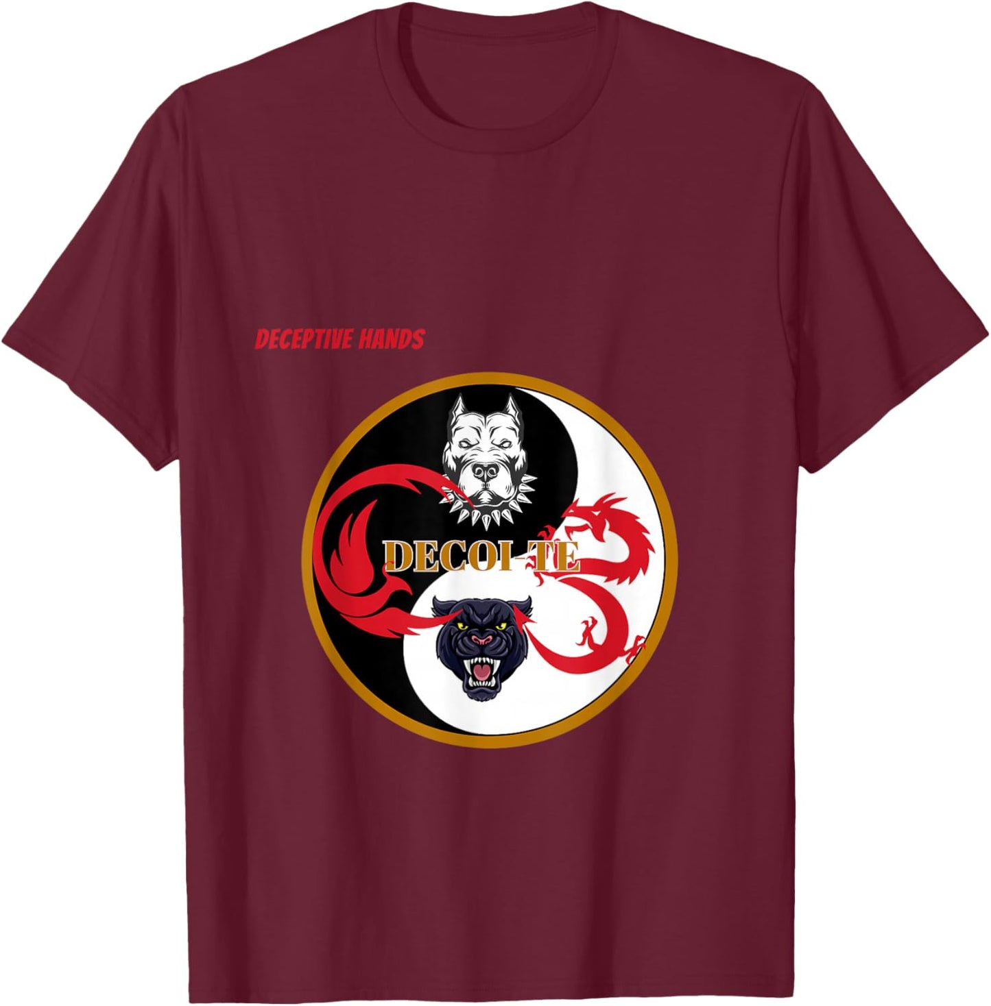 Grand Master Jerry Campbell's De-coite Deceptive Hands T-Shirt - T-Shirt | Maroon