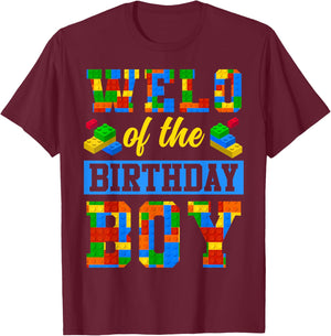 Welo Of The Birthday Boy Building Block Bday Party T-Shirt - T-Shirt | Maroon