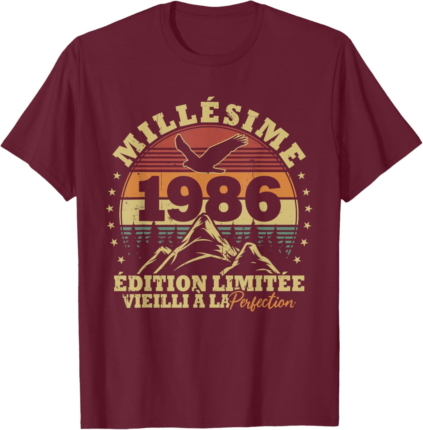 Millésime 1986 Rétro Cadeau 40 Ans Anniversaire Homme Femme T-Shirt - T-Shirt | Maroon