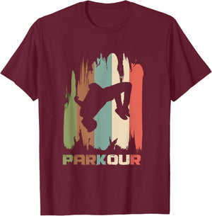 Vintage parkour boys Shirt parkour Lovers and girls T-Shirt - T-Shirt | Maroon
