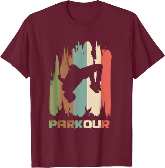 Vintage parkour boys Shirt parkour Lovers and girls T-Shirt - T-Shirt | Maroon