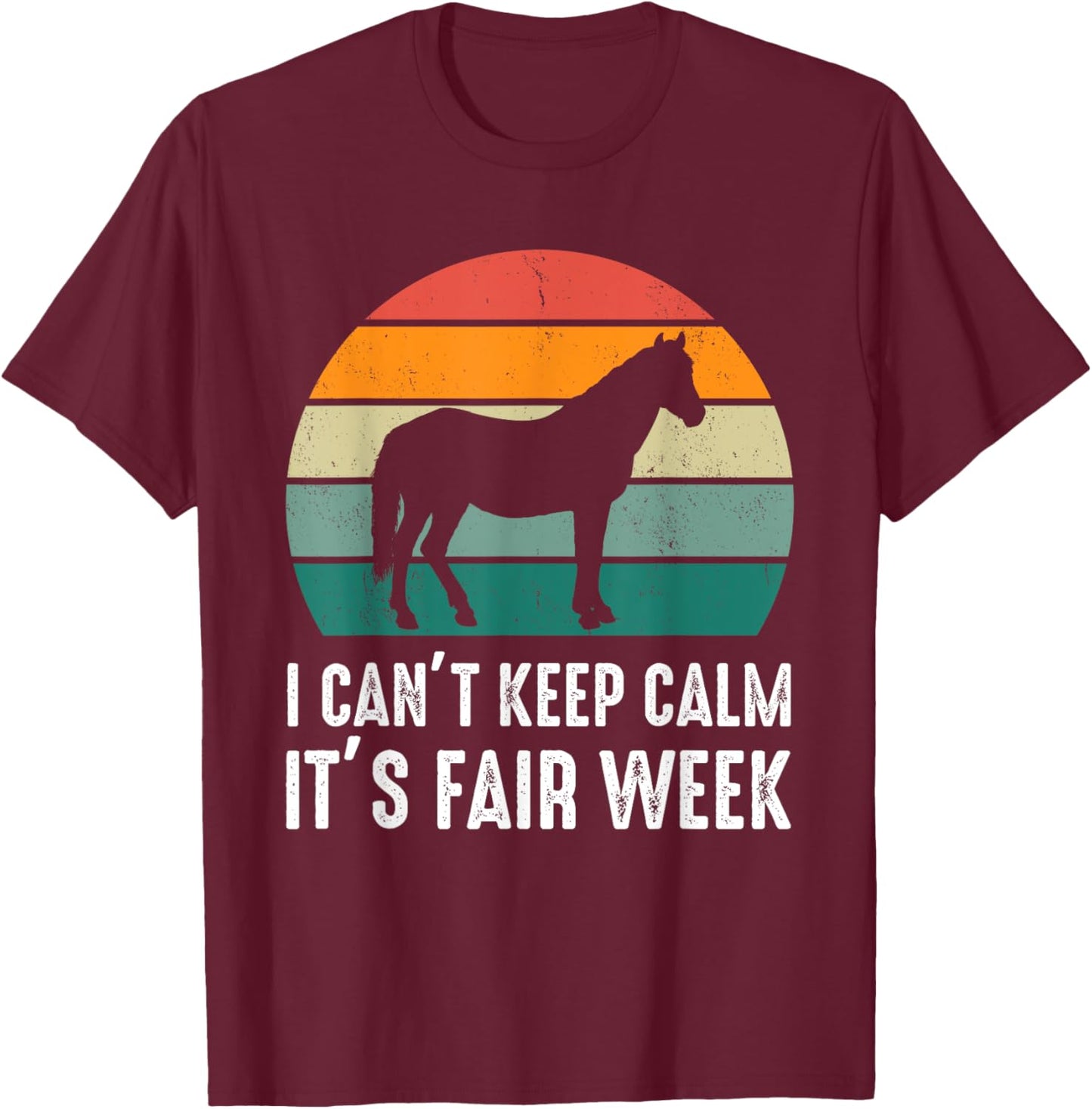 Retro State and County Fair Show Horse Equestrian Showing T-Shirt - T-Shirt | Maroon