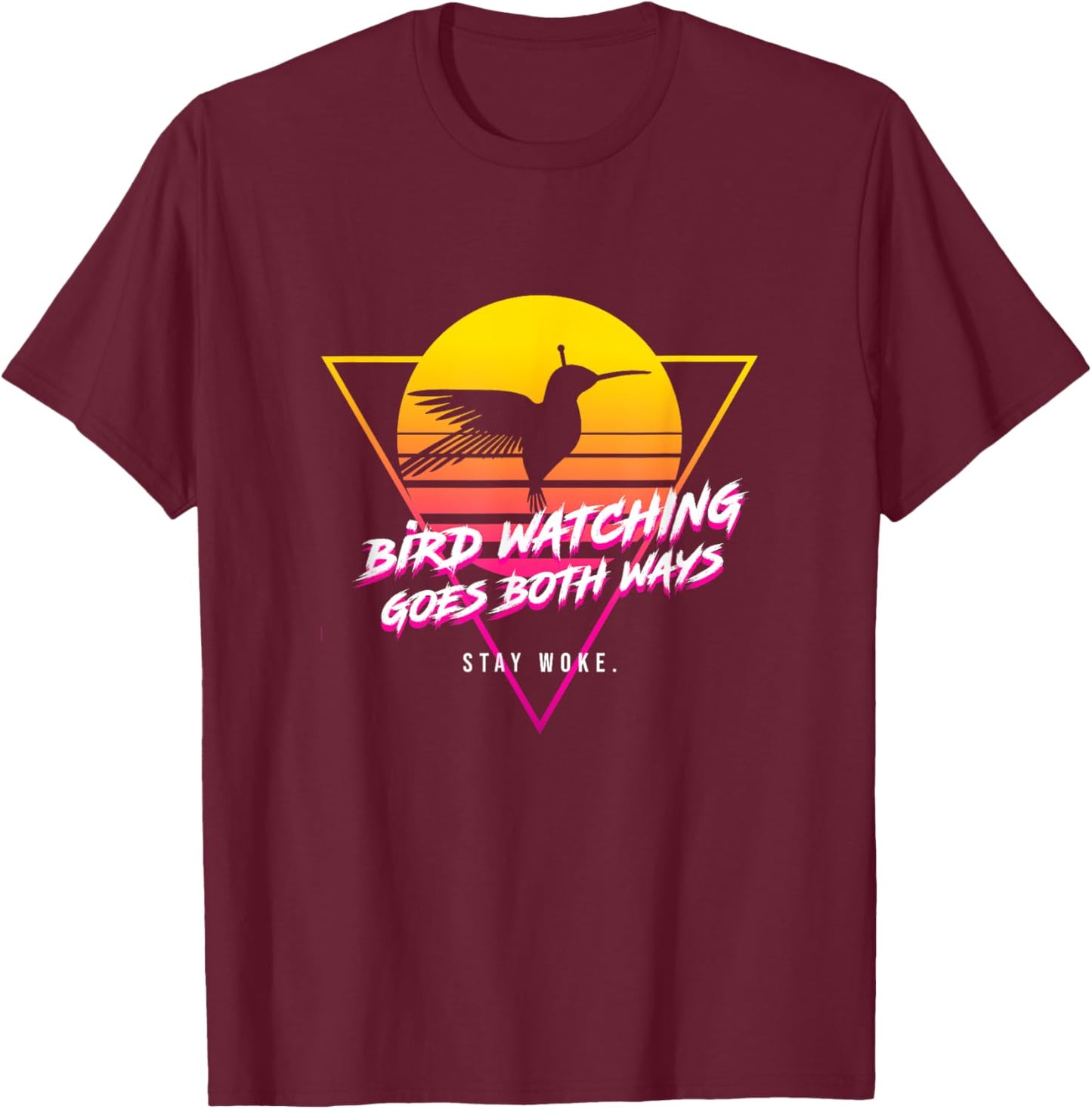 Birds Birdwatching Goes Both Ways they arent real truth Meme T-Shirt - T-Shirt | Maroon