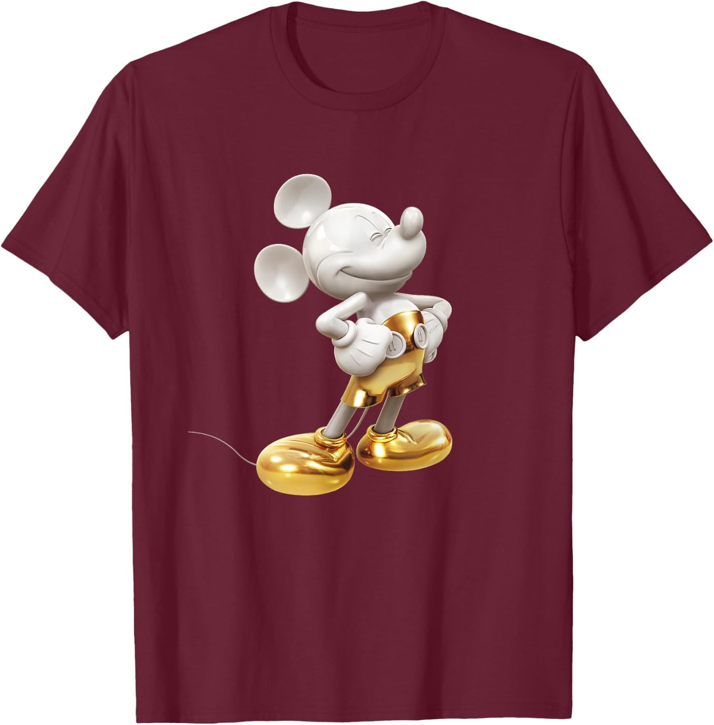 Disney Gold Mickey Mouse Pose,Short Sleeve T-Shirt - T-Shirt | Maroon