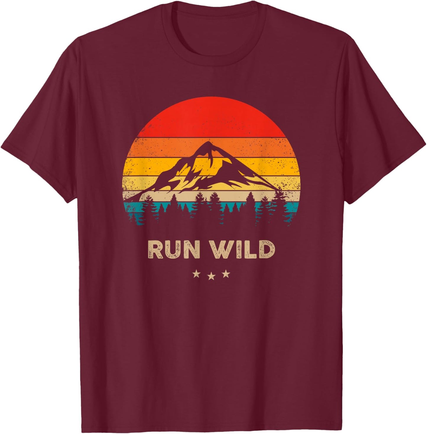 Run Wild Trails - Funny Trail T-Shirt - T-Shirt | Maroon