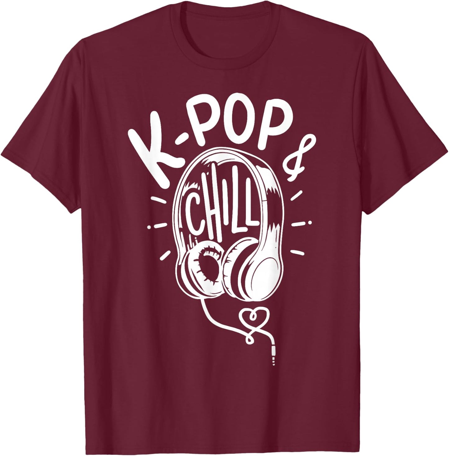 K-Pop Music Headphone Gift T-Shirt - T-Shirt | Maroon