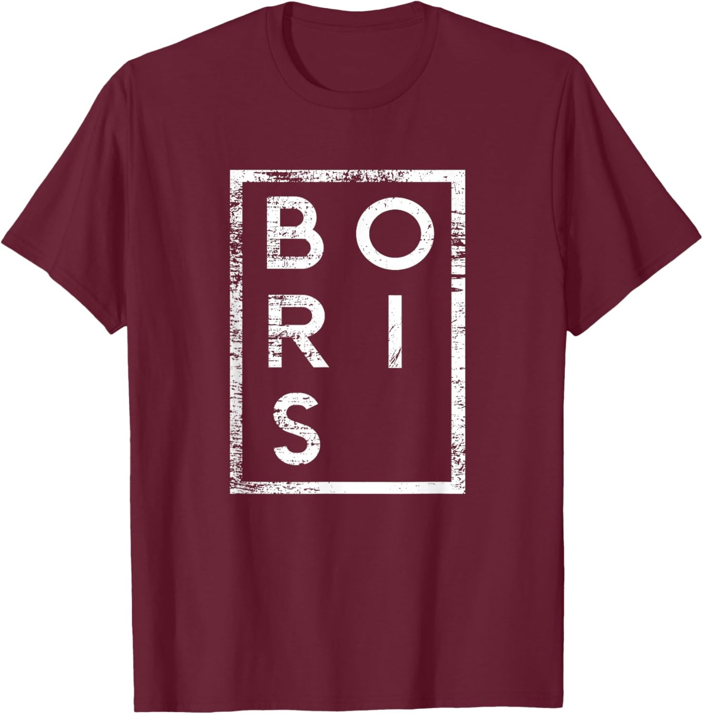 Boris Minimalismus T-Shirt - T-Shirt | Maroon