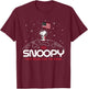 Peanuts - Snoopy Flag Moon T-Shirt - T-Shirt | Maroon
