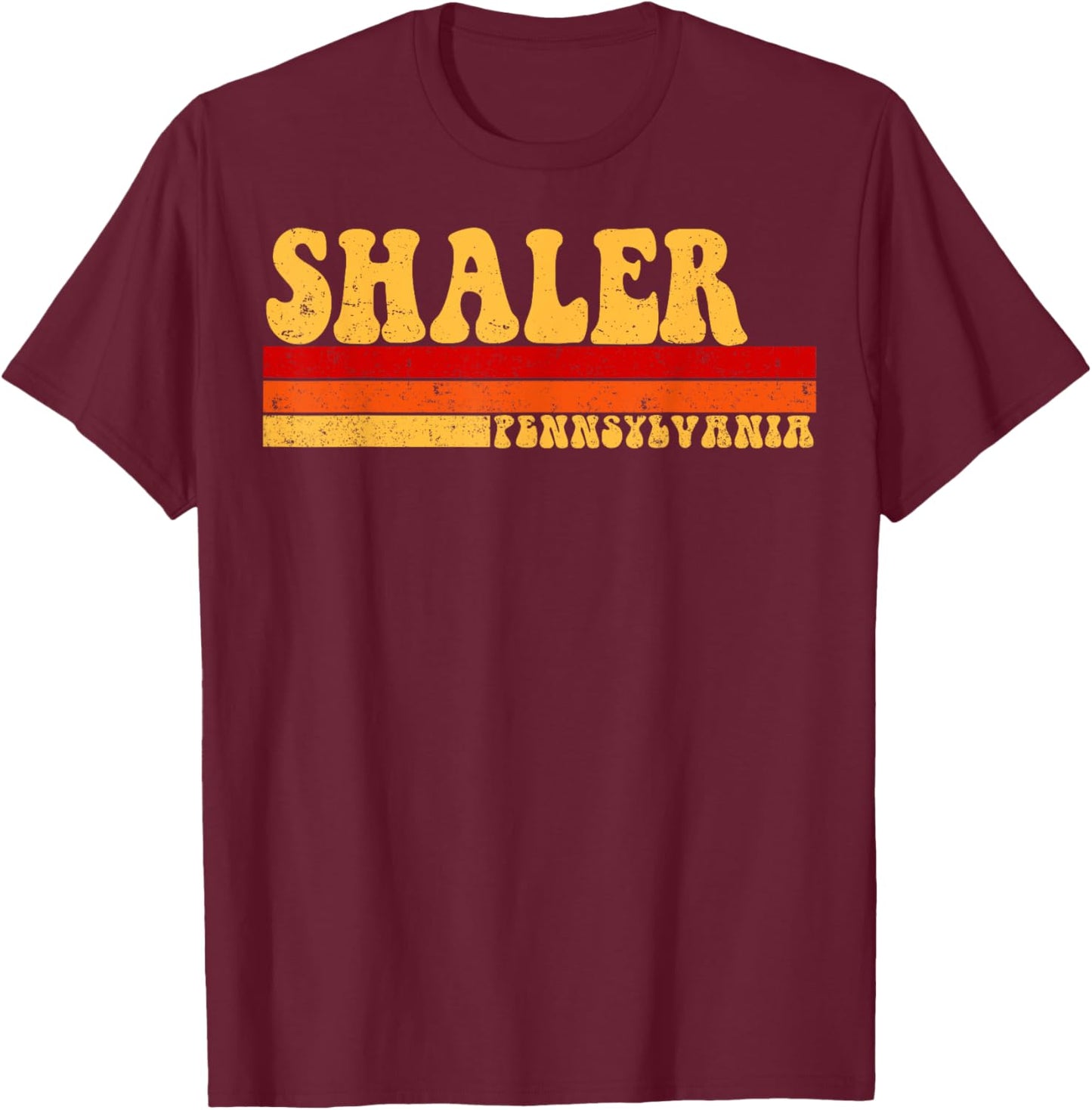 SHALER Pennsylvania City Vintage Roots Retro Design 70s 80s T-Shirt - T-Shirt | Maroon
