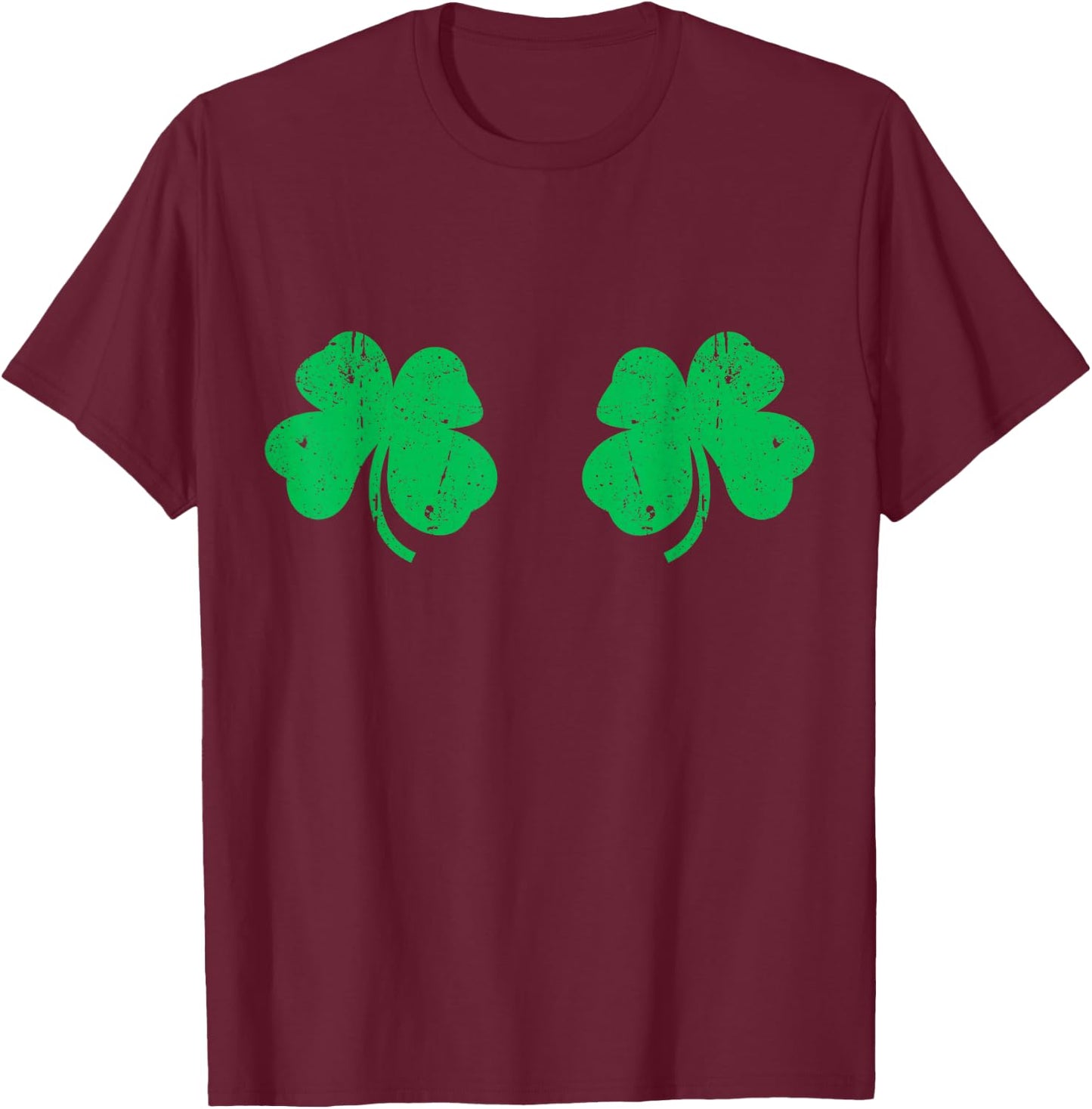 Shamrock Boobs Shirt Irish Boobies St Patricks Day T-Shirt - T-Shirt | Maroon