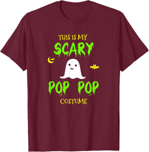 This Is My Scary Pop-Pop Costume Halloween Lazy Easy PopPop T-Shirt - T-Shirt | Maroon