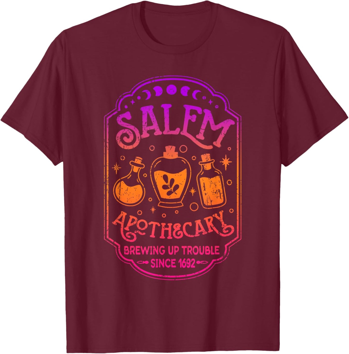 Salem Apothecary Herbalist Witch Brewing Trouble Since 1692 T-Shirt - T-Shirt | Maroon