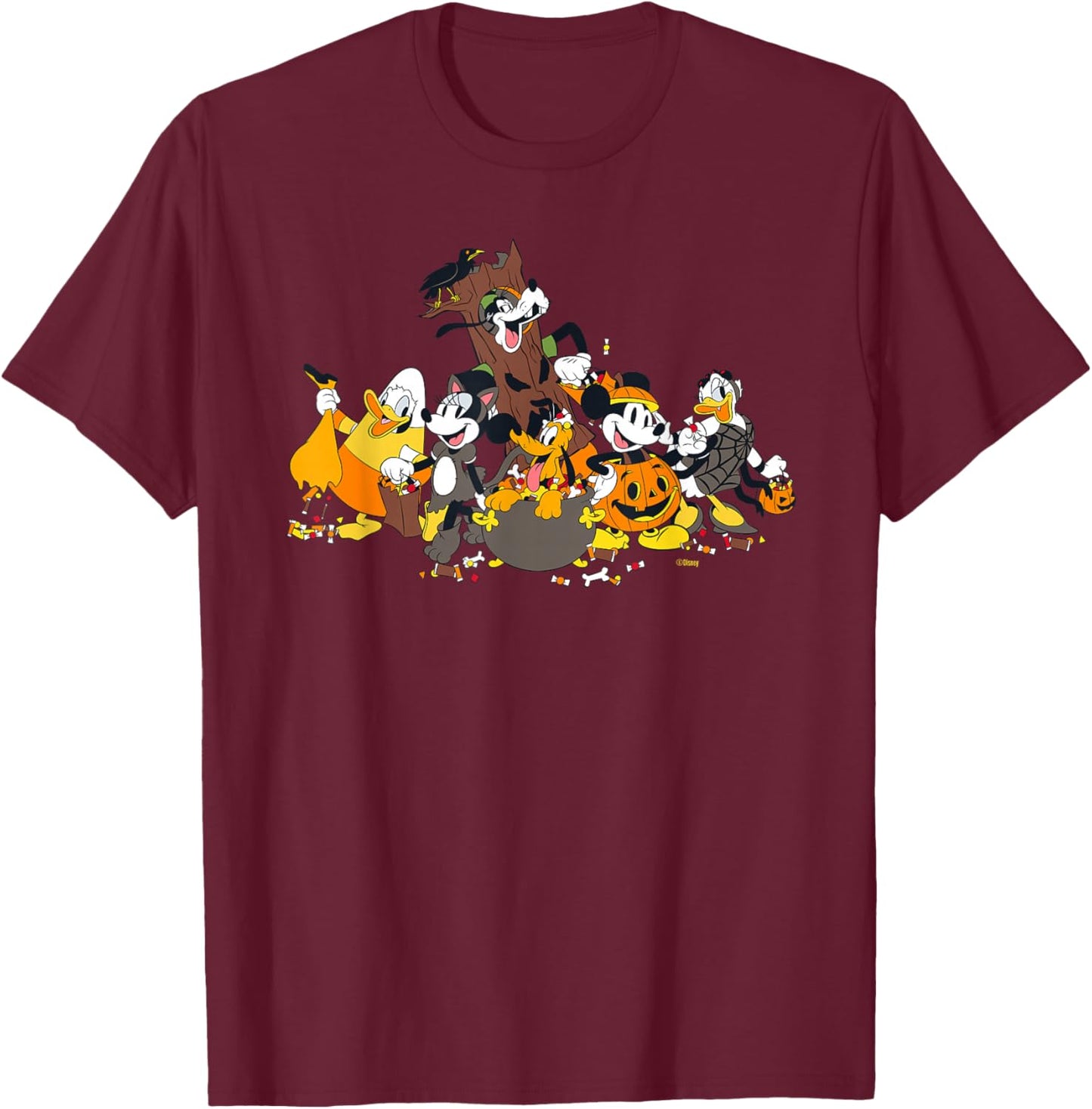 Disney Mickey Mouse and Friends Spooky Halloween Costumes T-Shirt - T-Shirt | Maroon