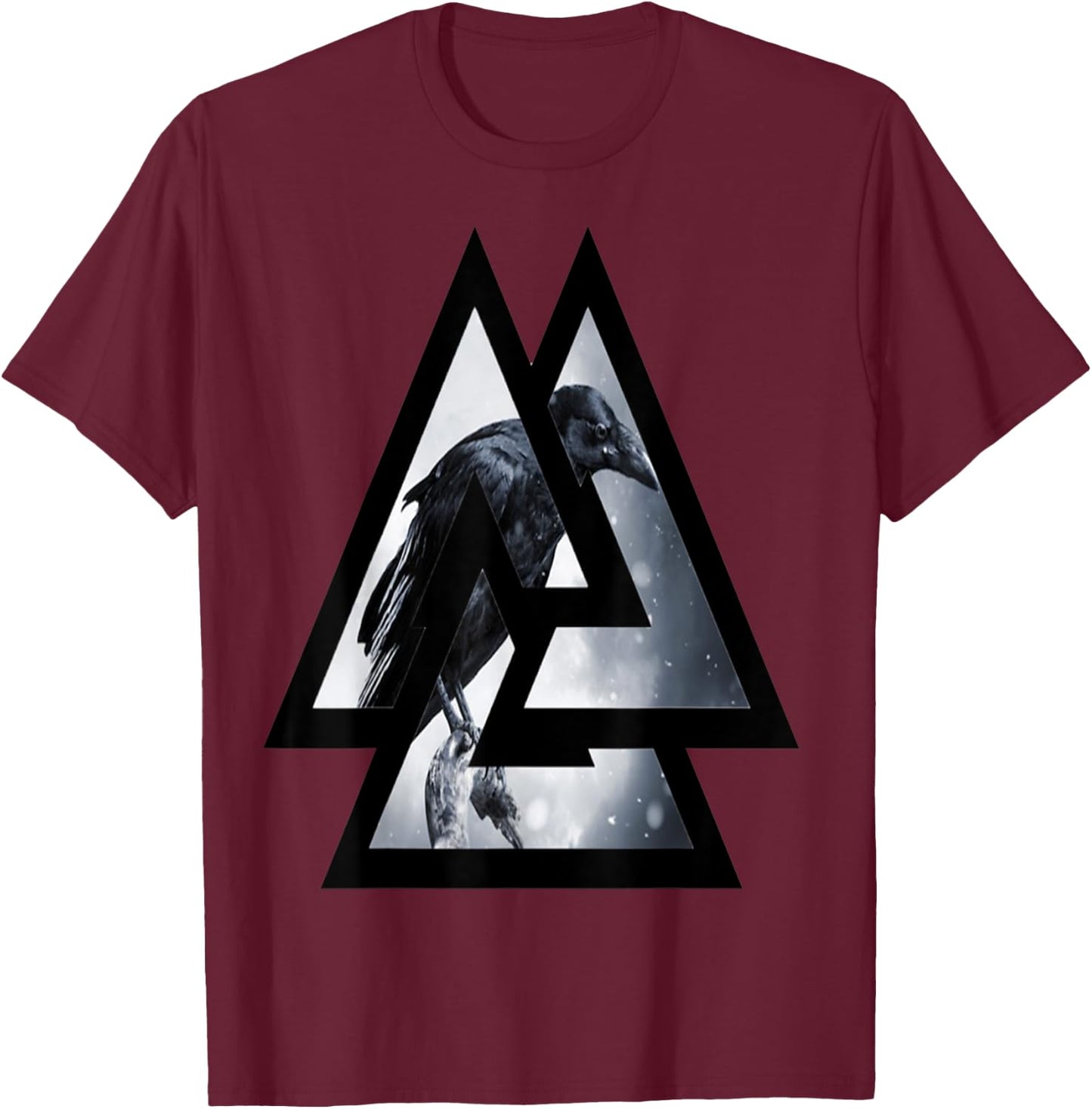 Crow Raven Norse Viking Style Gift Vikings lover T-Shirt - T-Shirt | Maroon