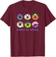 Donut be afraid - Halloween funny sweet design cute donuts T-Shirt - T-Shirt | Maroon