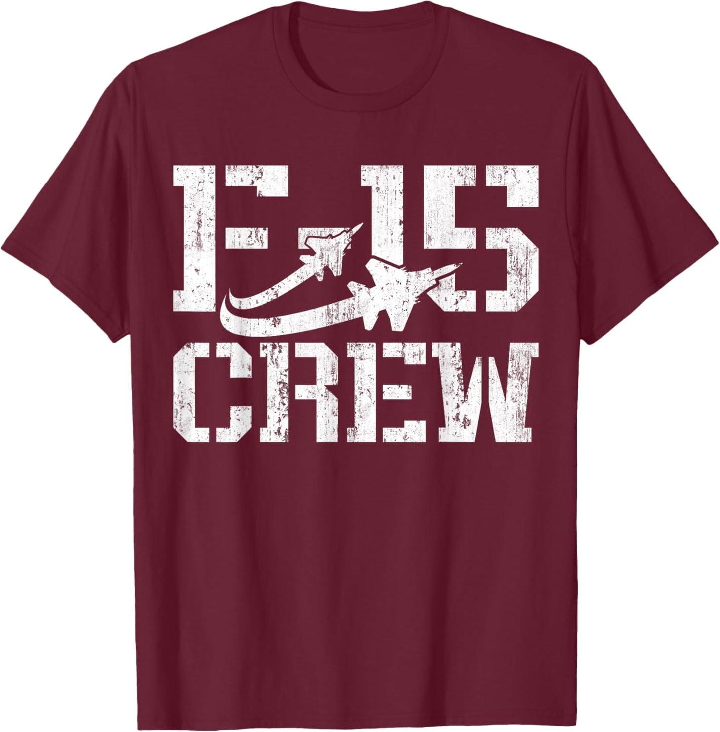 Eagle F-15 Jet Fighter Crew and Team Fighter Jet T-Shirt - T-Shirt | Maroon