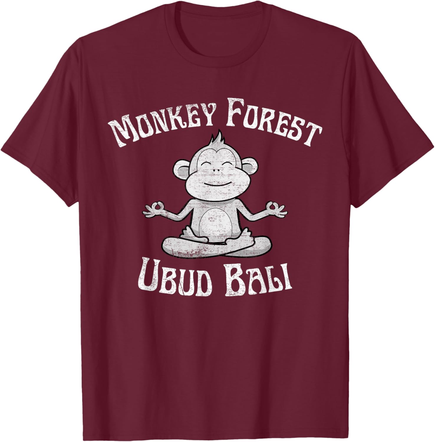 Monkey Forest Ubud Bali Indonesia T-Shirt - T-Shirt | Maroon