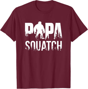 Papa Squatch Gifts for Dad Sasquatch Fathers Day T-Shirt - T-Shirt | Maroon