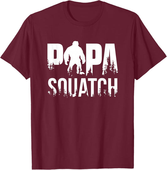 Papa Squatch Gifts for Dad Sasquatch Fathers Day T-Shirt - T-Shirt | Maroon