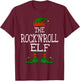 The Rock'n'Roll Elf Family Matching Funny Christmas Gift T-Shirt - T-Shirt | Maroon